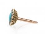 Victorian oval turquoise and diamond cluster ring
