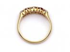 Victorian diamond and ruby five stone ring in 18kt gold