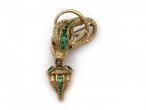 Victorian serpent brooch set with emerald and diamonds