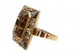 1960s Citrine & Diamond Cocktail Ring in 18kt Yellow Gold
