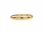 Contemporary three stone diamond wedding ring in gold