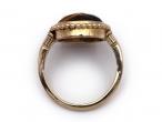 Antique carved tiger's eye sun man ring in 18kt rose gold