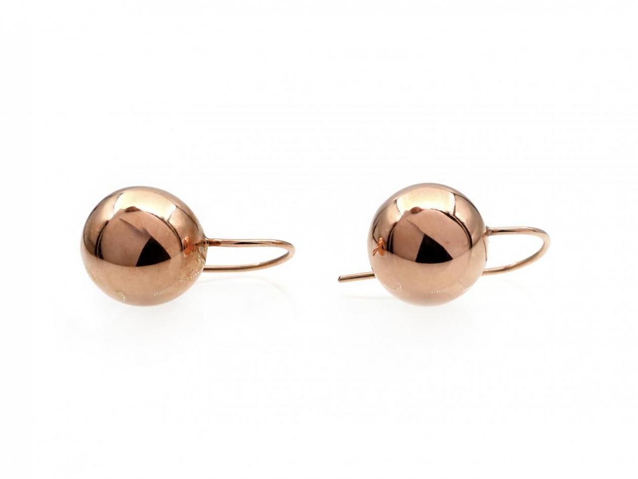 Vintage 9kt rose gold Euro ball earrings