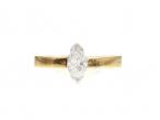 18kt yellow gold 0.52ct marquise solitaire diamond ring