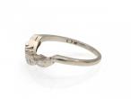 1950s 14kt white gold fitted wedding ring