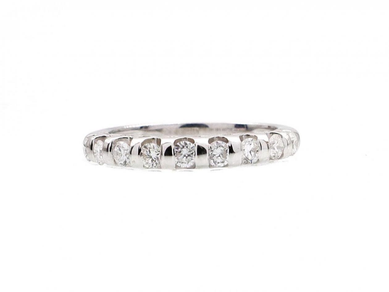 18kt white gold diamond tension set half eternity ring