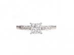 Contemporary diamond princess cut diamond cluster in 18kt white gold