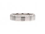 Square wedding band with half set diamond ring in 18kt white gold