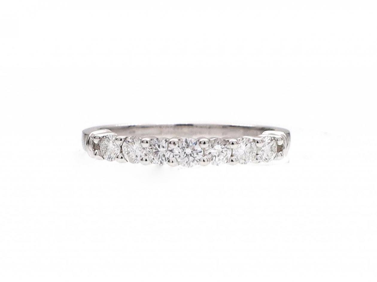Diamond seven stone half eternity ring in 18kt white gold