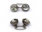 Antique sterling silver and paste cufflinks