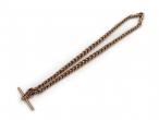 Antique 9kt rose gold graduating fancy curb link Albert chain