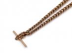 Antique 9kt rose gold graduating fancy curb link Albert chain