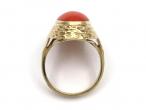 1970s German oval coral textured dress ring in 8kt gold