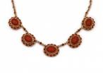 Neoclassical Style Floral Coral Cluster Necklace in 14kt Yellow Gold