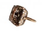 Vintage smokey quartz dress ring in 14kt rose gold