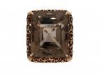 Vintage smokey quartz dress ring in 14kt rose gold