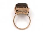 Vintage smokey quartz dress ring in 14kt rose gold