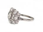 Art Deco openwork diamond cluster ring in platinum