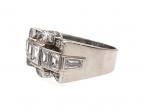 Late 1930s platinum and diamond tank cocktail ring