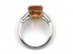 Art Deco oval imperial topaz and diamond ring in platinum
