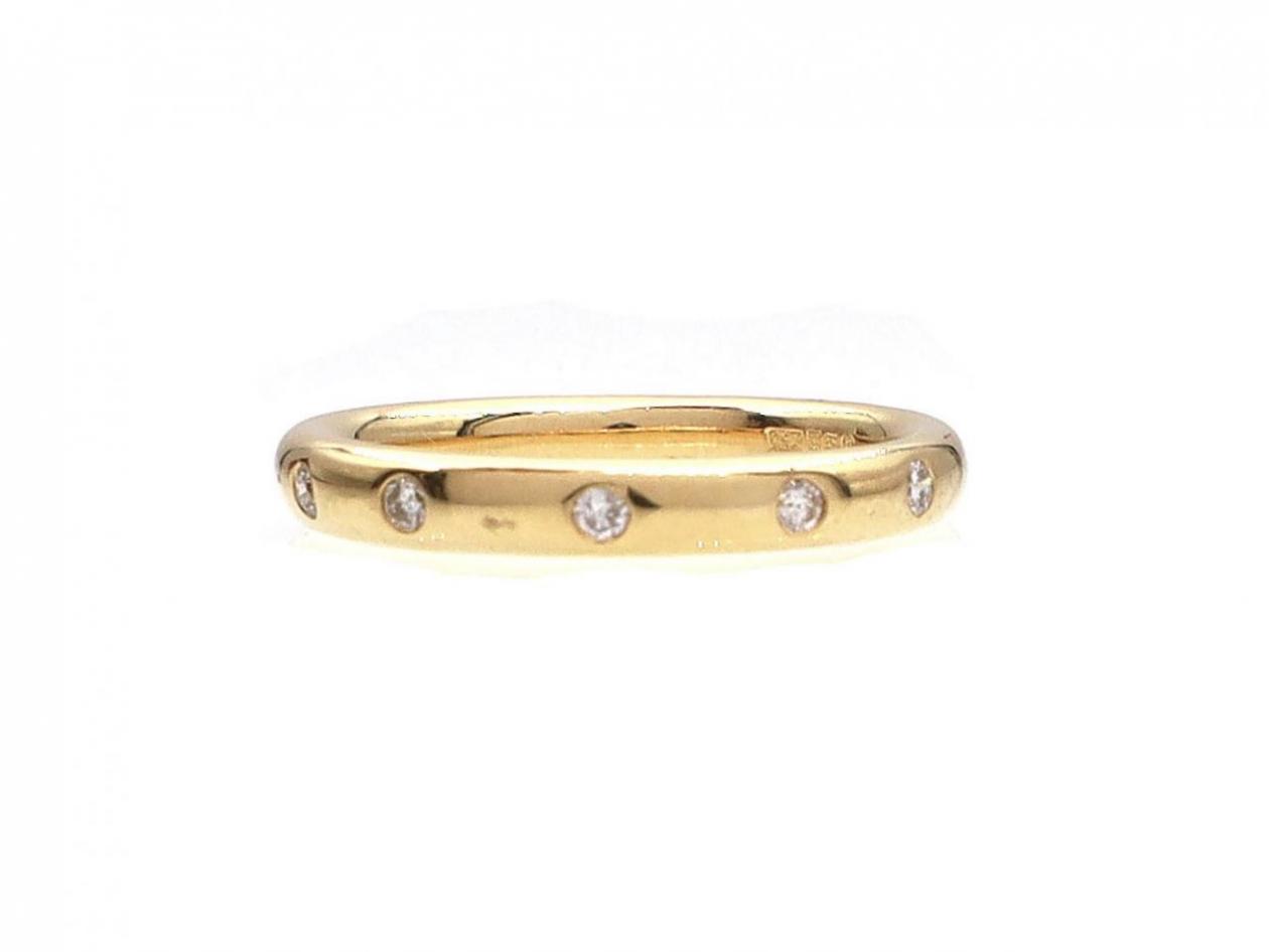 18kt yellow gold five stone diamond wedding ring