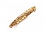 Retro textured twisted rope spring bangle in 9kt yellow gold