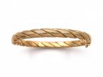 Retro textured twisted rope spring bangle in 9kt yellow gold