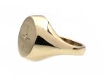 9kt Yellow Gold Oval Diamond Star Signet Ring
