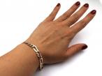 Vintage 9kt yellow gold Figaro link bracelet with safety chain
