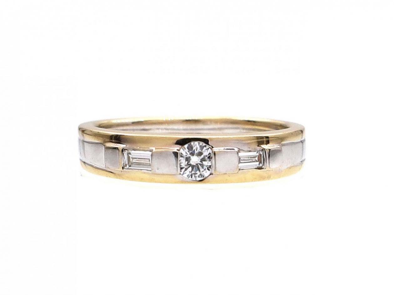 18kt yellow and white gold diamond set wedding ring