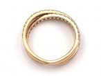 Contemporary 18kt rose gold double band diamond cross ring