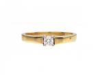 0.12ct round brilliant cut diamond solitaire ring in yellow gold