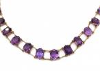 Vintage 9kt gold amethyst collar necklace