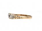 Victorian diamond five stone carved ring in 18kt yellow gold