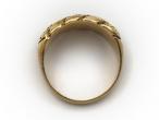 Antique heavy carved flower ring in 18kt yellow gold