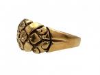 Antique heavy carved flower ring in 18kt yellow gold
