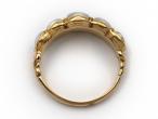 Antique five stone pearl ring in 18kt yellow gold