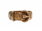 Victorian 18kt yellow gold carved buckle ring