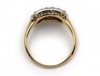 Edwardian sapphire and diamond three stone cluster ring