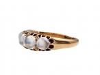 Victorian five stone moonstone claw set ring in yellow gold