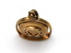 Victorian horse stirrup and horseshoe oval locket in gold