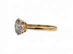 Edwardian diamond daisy cluster ring in platinum and 18kt gold