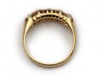 1897 Old Mine cut diamond five stone ring in 18kt yellow gold