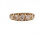 1897 Old Mine cut diamond five stone ring in 18kt yellow gold