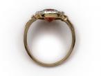 Victorian hessonite garnet and diamond coronet cluster ring
