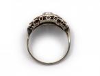 Art Deco style diamond hexagonal cluster ring in platinum