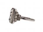 Art Deco style diamond two stone cluster ring in platinum