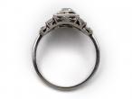 Art Deco style diamond two stone cluster ring in platinum