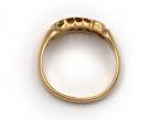 1910 diamond five stone ring in 18kt yellow gold