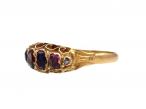 Antique acrostic 'REGARD' ring in 15kt yellow gold